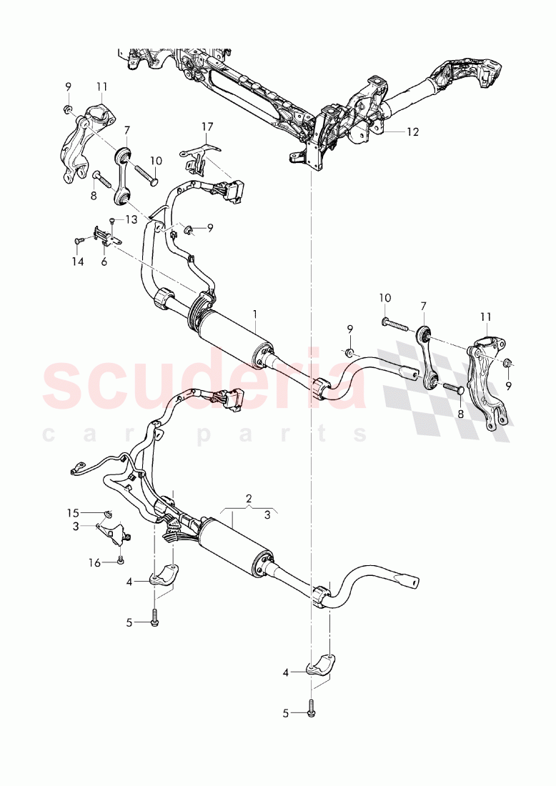 stabilizer, For vehicles with electronic, roll stabilisation, F 4V-J-017 572>>, F ZV-J-017 572>> of Bentley Bentley Bentayga (2015+)