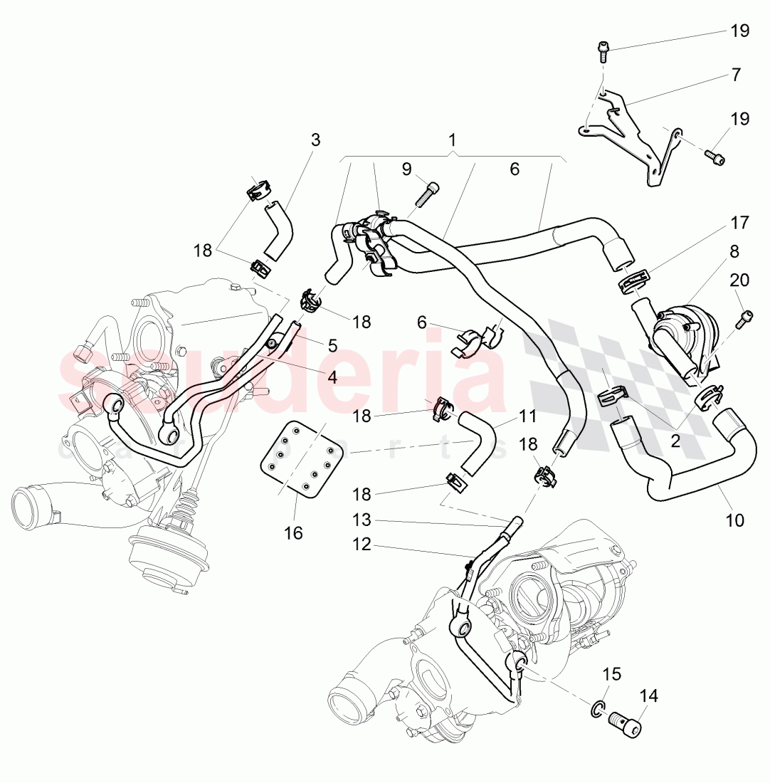 water cooling for turbocharger, D - MJ 2006>> of Bentley Bentley Continental GT (2003-2010)