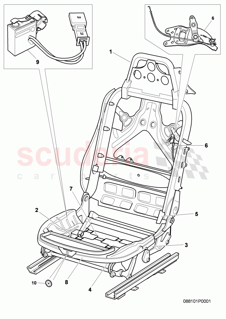 seat frame, D >> - MJ 2006 of Bentley Bentley Continental GT (2003-2010)