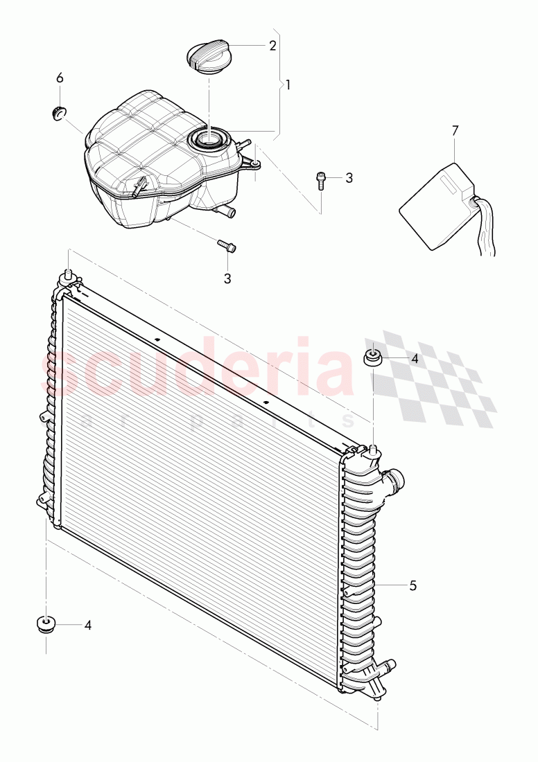 Coolant radiator, reservoir with attachment, parts of Bentley Bentley Continental Flying Spur (2013+)