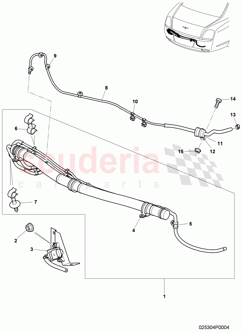 vacuum system, Exhaust muffler with exhaust flap, F 3W-8-053 598>>, F ZA-A-062 461>> of Bentley Bentley Continental GT (2003-2010)