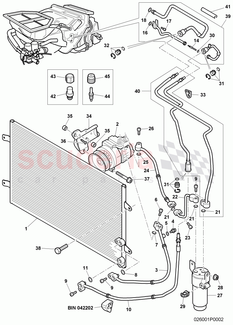 air conditioner compressor, air condtioner condenser, refrigerant circuit, Engine bay, D >> - MJ 2006 of Bentley Bentley Continental Flying Spur (2006-2012)