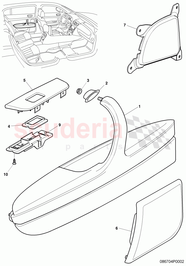 armrest for door trim panel, D >> - MJ 2008 of Bentley Bentley Continental Flying Spur (2006-2012)