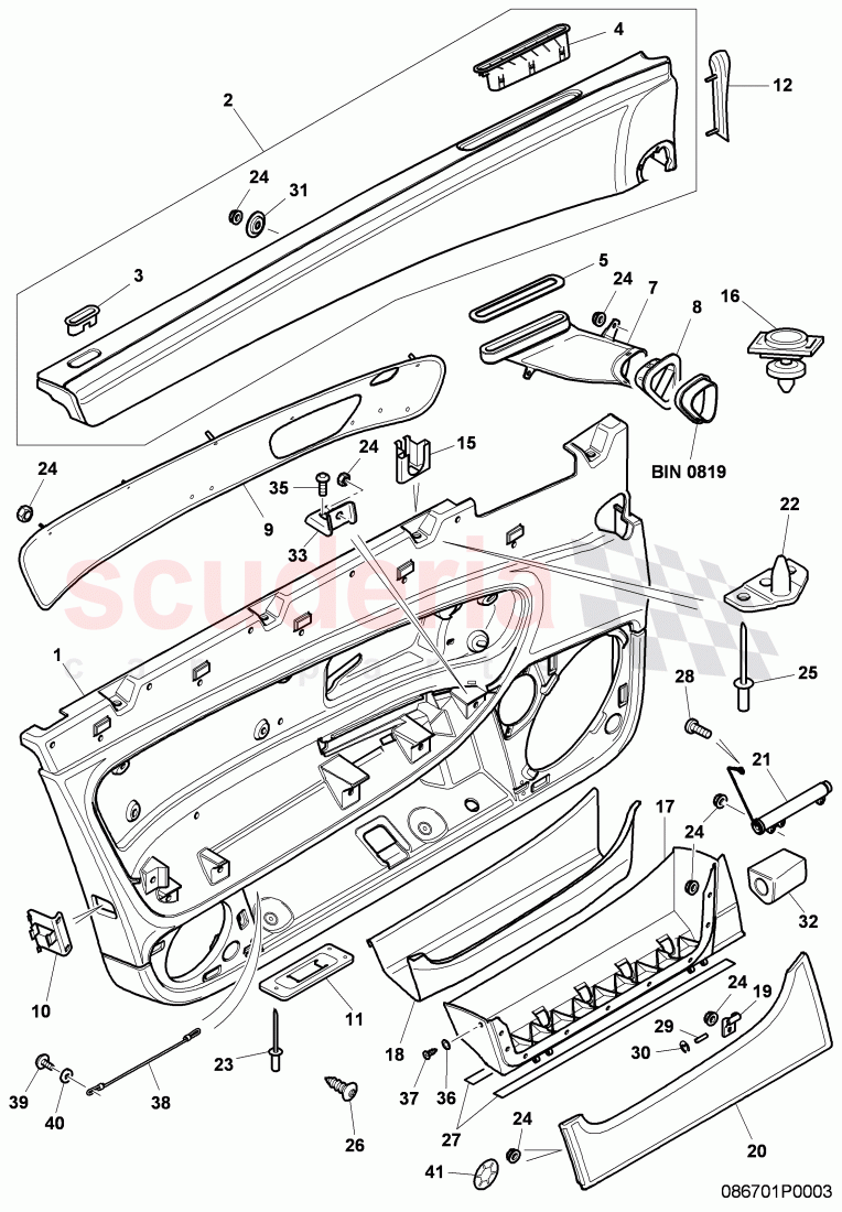 door panel, D - MJ 2006>> of Bentley Bentley Continental GT (2003-2010)