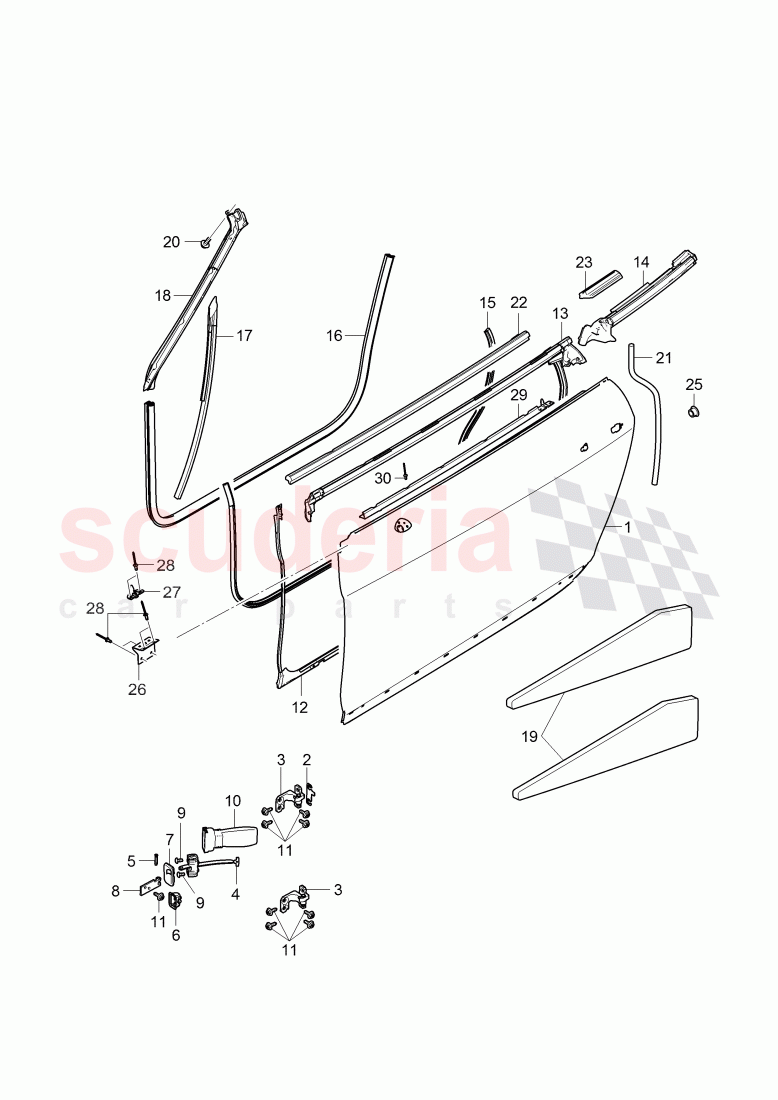 doors, window slot seal, door seal of Bentley Bentley Continental GTC (2011+)