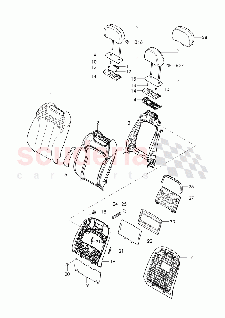 trim panel for backrest, headrest, ajustable of Bentley Bentley Bentayga (2015+)