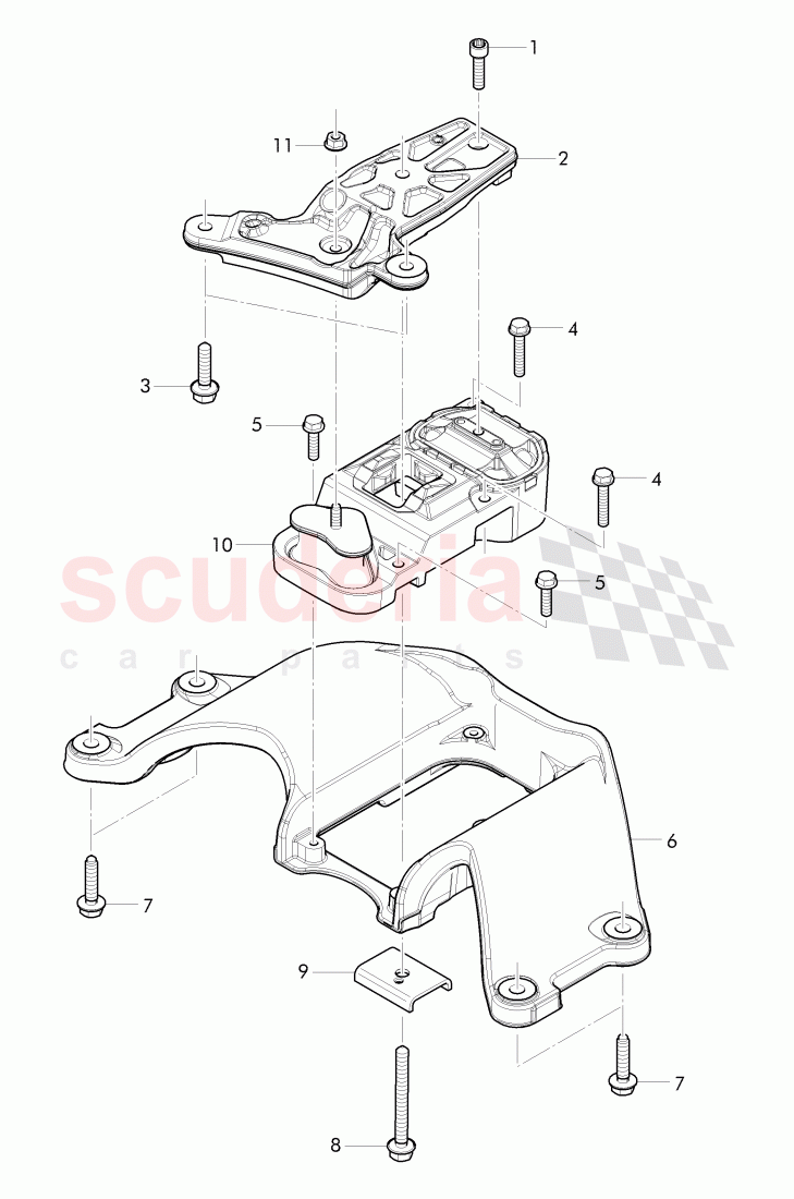 Gearbox mounting, for 8-speed automatic gearbox of Bentley Bentley Continental Flying Spur (2013+)