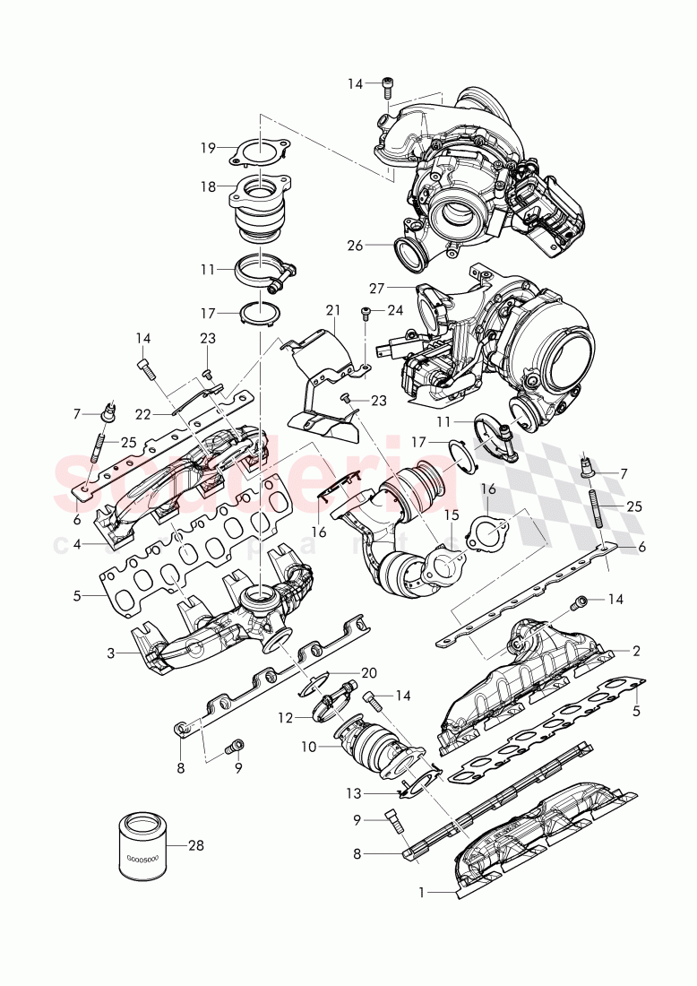 exhaust manifold of Bentley Bentley Bentayga (2015+)