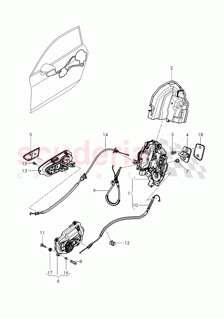 door latch, latch of Bentley Bentley Continental GTC (2011+)