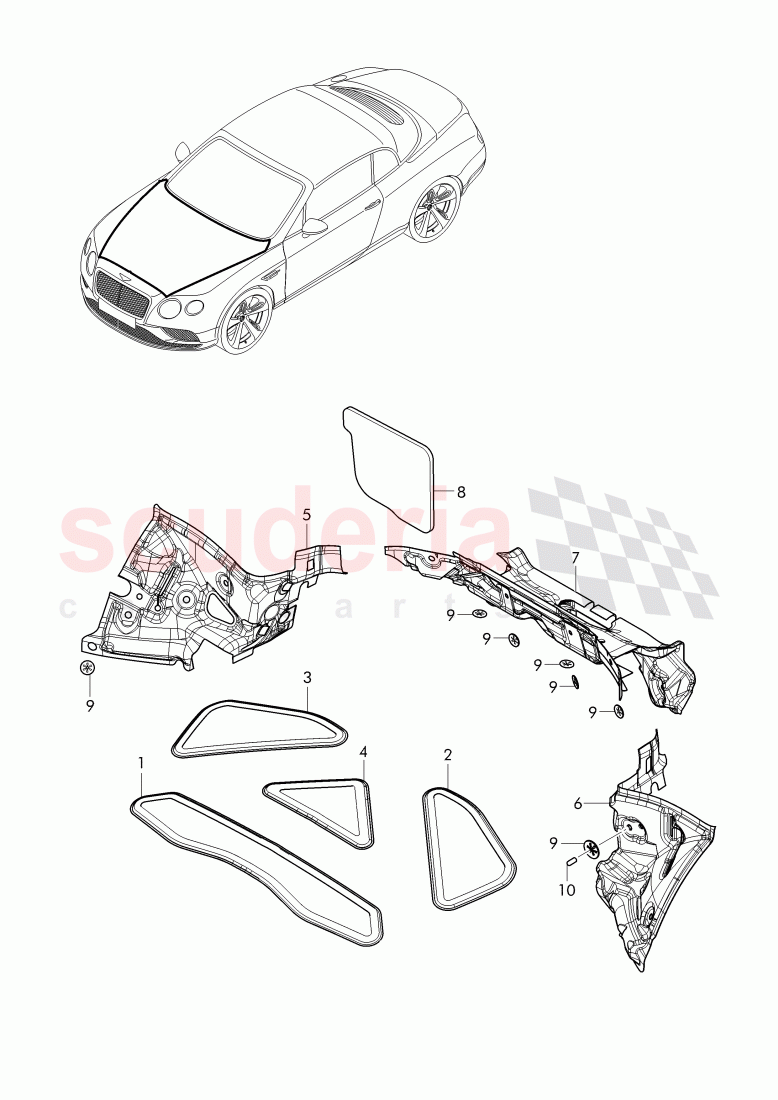 hood silencer of Bentley Bentley Continental Supersports Convertible (2017+)