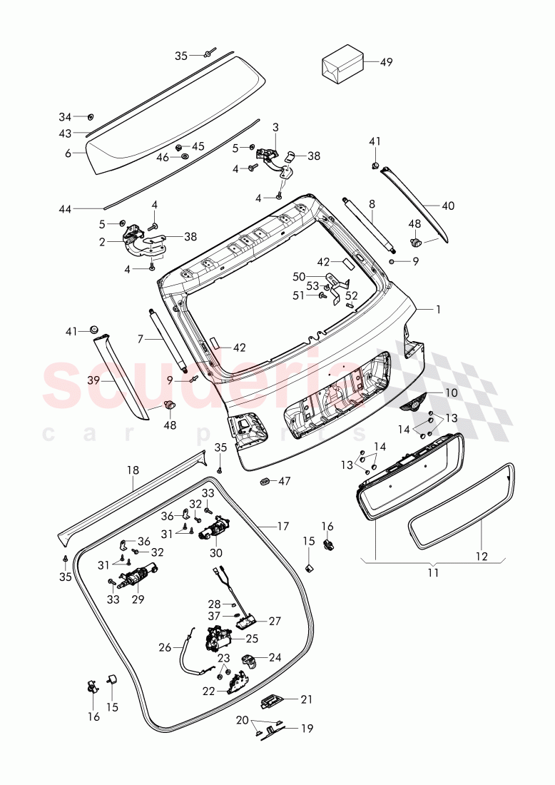 rear trunk lid of Bentley Bentley Bentayga (2015+)