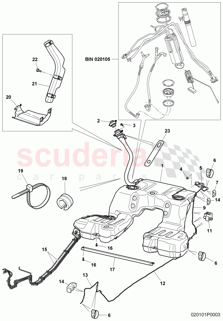 fuel tank with pump fuel gauge, and connecting parts, bracket for fuel, tank, fuel line with breather and vacuum, pipe, F >> 3W-8-053 905 of Bentley Bentley Continental Flying Spur (2006-2012)