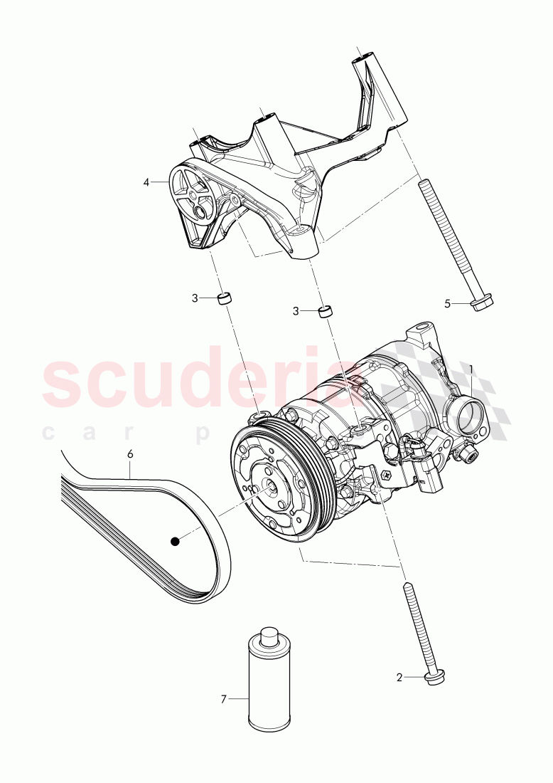 air conditioner compressor, mounting parts for refrigerant compressor of Bentley Bentley Bentayga (2015+)