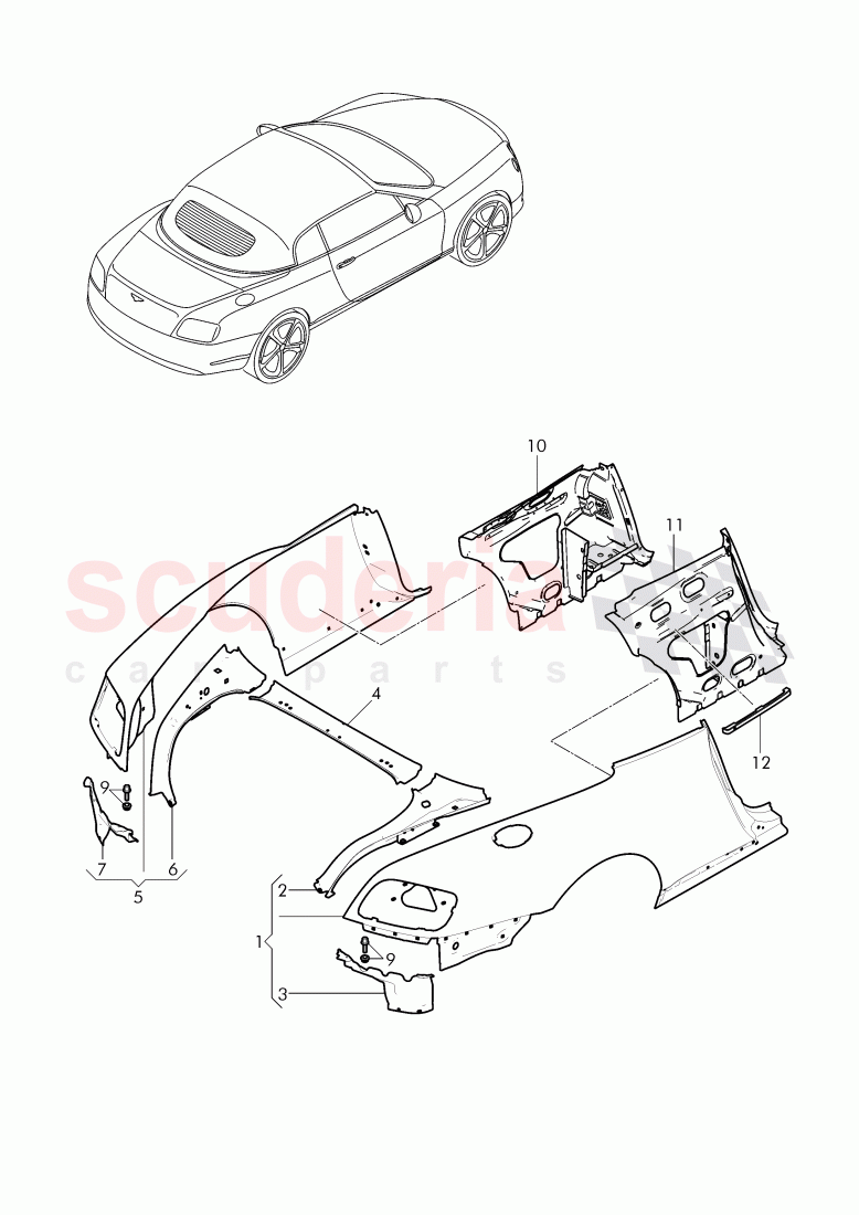 fender of Bentley Bentley Continental GTC (2011+)