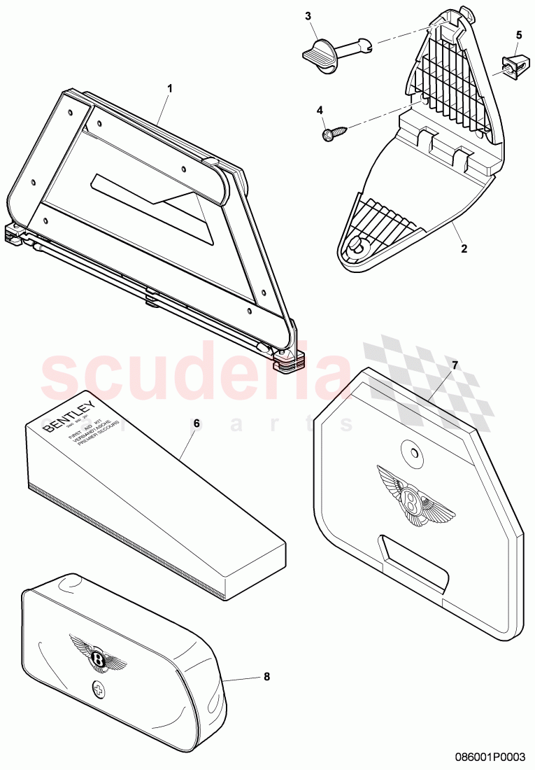 warning triangle, first aid kit of Bentley Bentley Continental Supersports (2009-2011)