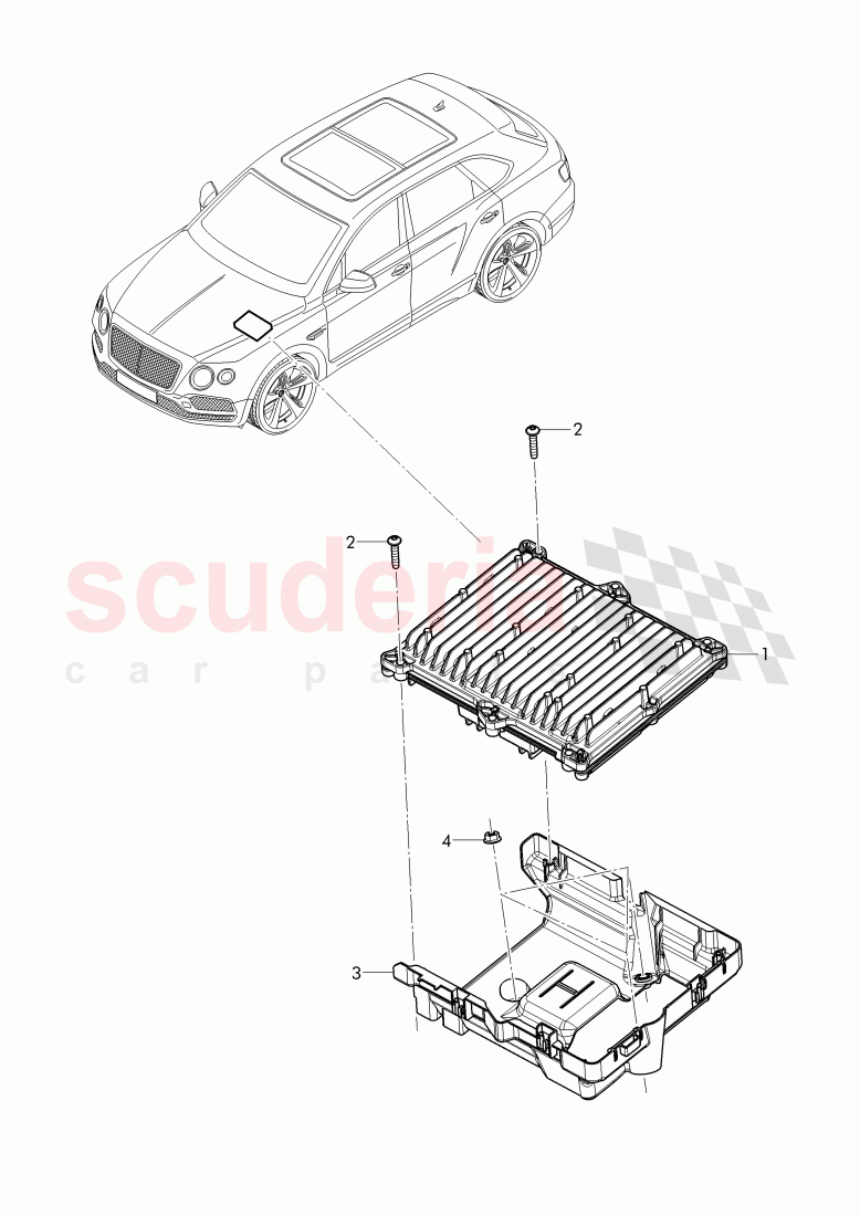 control module-diesel engine, bracket for elec.contr. module of Bentley Bentley Bentayga (2015+)