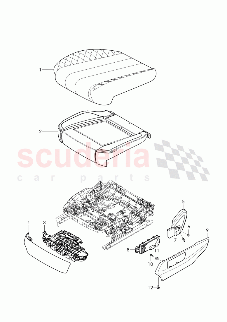 seat padding with cover of Bentley Bentley Bentayga (2015+)