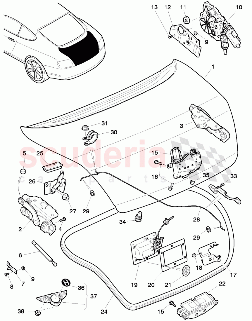 rear trunk lid, D >> - MJ 2014 of Bentley Bentley Continental GT (2011-2018)