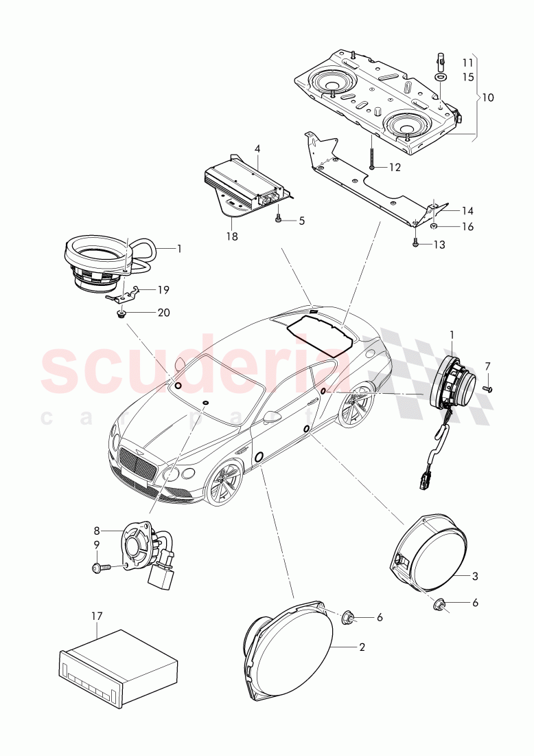 Infotainment system, loudspeaker of Bentley Bentley Continental Supersports (2017+)