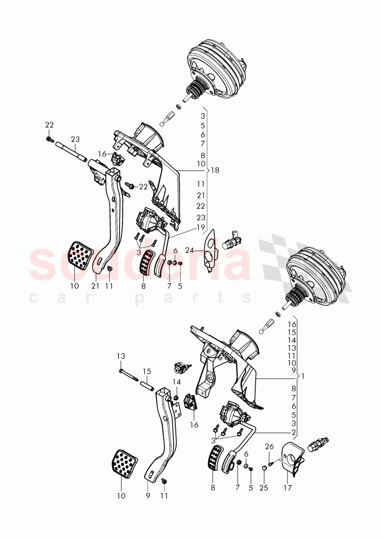 Brake and accel. mechanism of Bentley Bentley Continental Supersports (2017+)