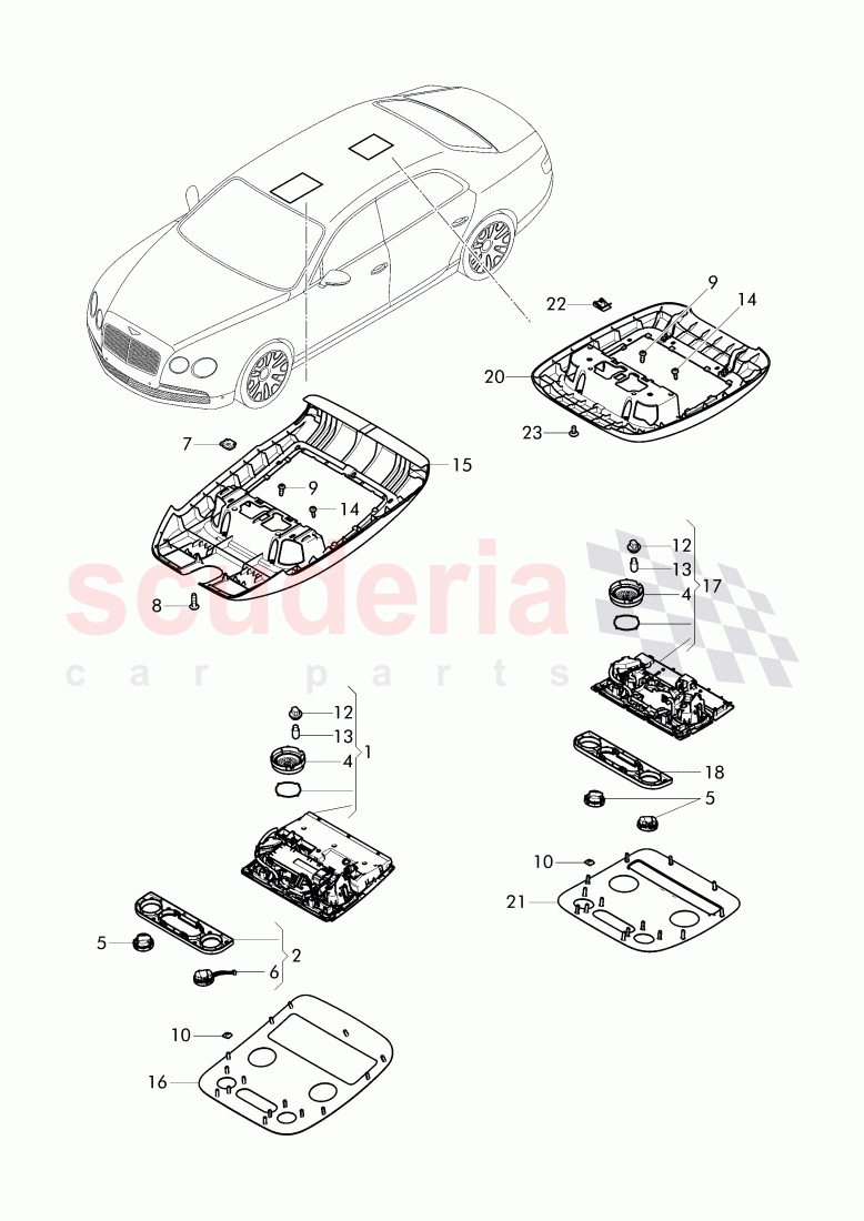 overhead console, D - MJ 2016>> - MJ 2016 of Bentley Bentley Continental Flying Spur (2013+)