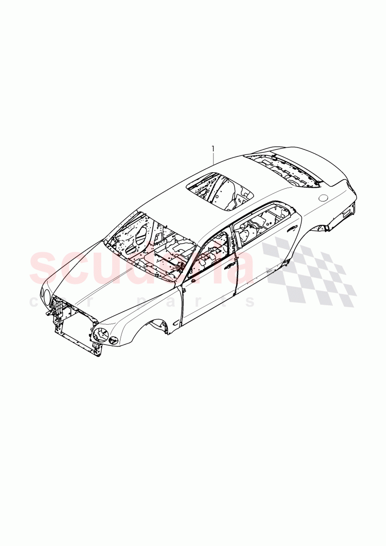 body shell, for vehicles with extended, wheelbase, D - MJ 2017>> of Bentley Bentley Mulsanne (2010+)