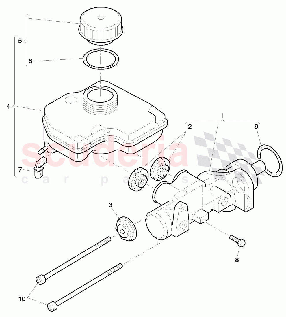 brake master cylinder with attachment parts of Bentley Bentley Continental GT (2011-2018)