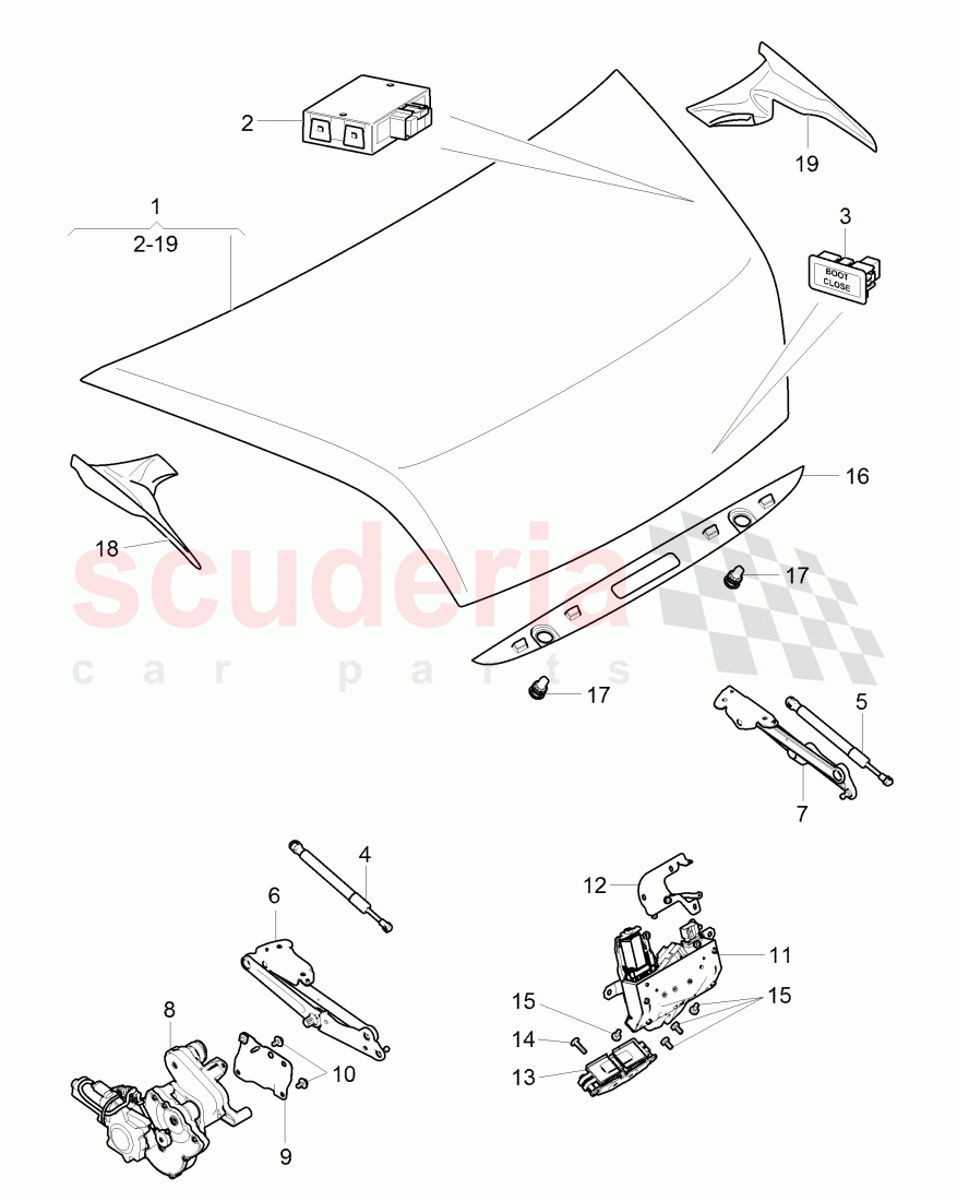 Original Accessories, Mechanism for boot, lid operation, D >> - MJ 2014 of Bentley Bentley Continental GTC (2011+)