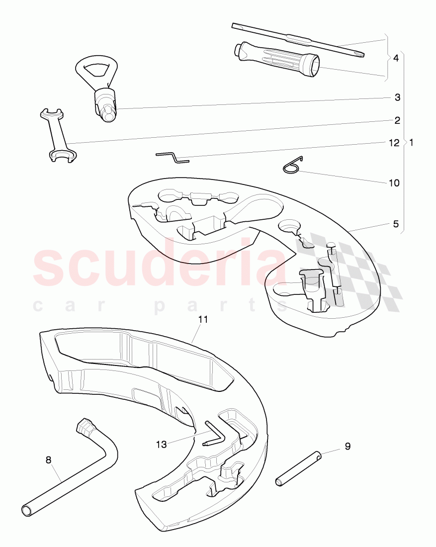 Vehicle tools, F 3W-A-064 886>>, F ZA-A-064 886>> of Bentley Bentley Continental GT (2003-2010)