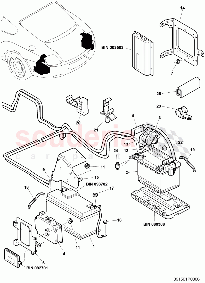 Battery system, D >> - MJ 2011 of Bentley Bentley Continental Supersports (2009-2011)