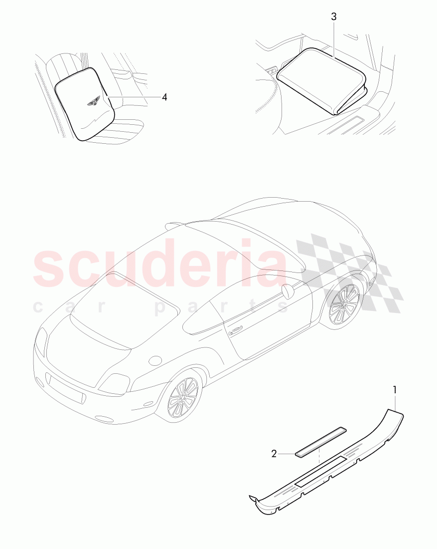 Original Accessories, scuff plate - sill panel, Comfort accessory pack of Bentley Bentley Continental GT (2003-2010)