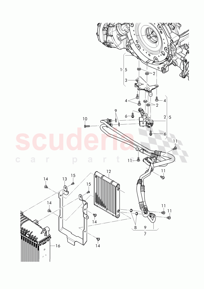 Gear oil cooler, oil pressure line, differential of Bentley Bentley Bentayga (2015+)