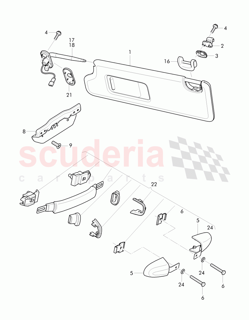 Grab Handle and Sun Visor of Bentley Bentley Continental Flying Spur (2013+)