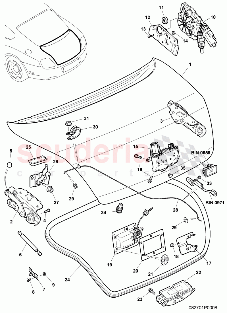 rear trunk lid, single parts of Bentley Bentley Continental Supersports (2009-2011)