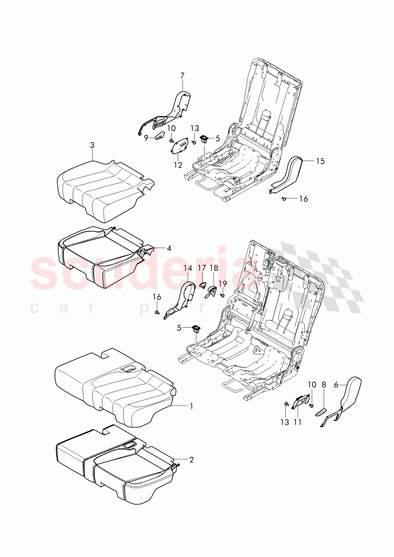 seat padding with cover of Bentley Bentley Bentayga (2015+)