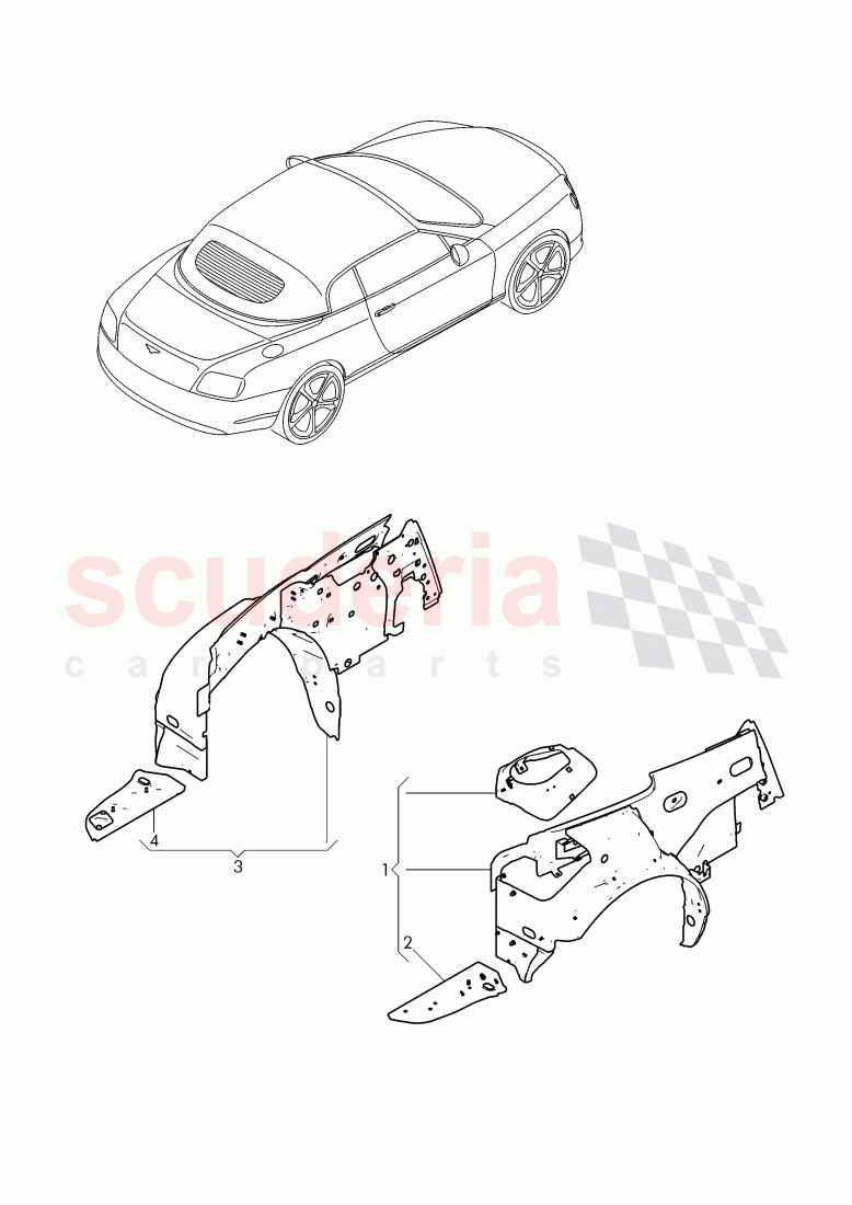 wheel housing, repair plate -, side panel, wheel arch of Bentley Bentley Continental GTC (2011+)