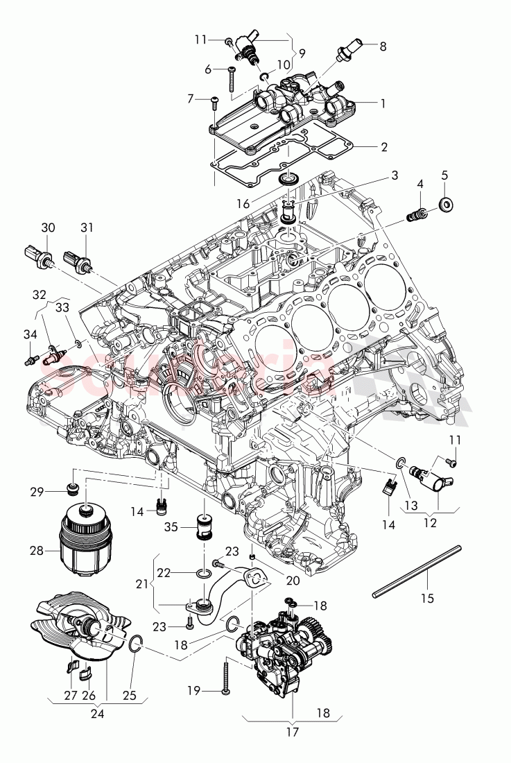 oil pump, oil strainer, control flap, oil pressure gauge sender of Bentley Bentley Continental Flying Spur (2013+)