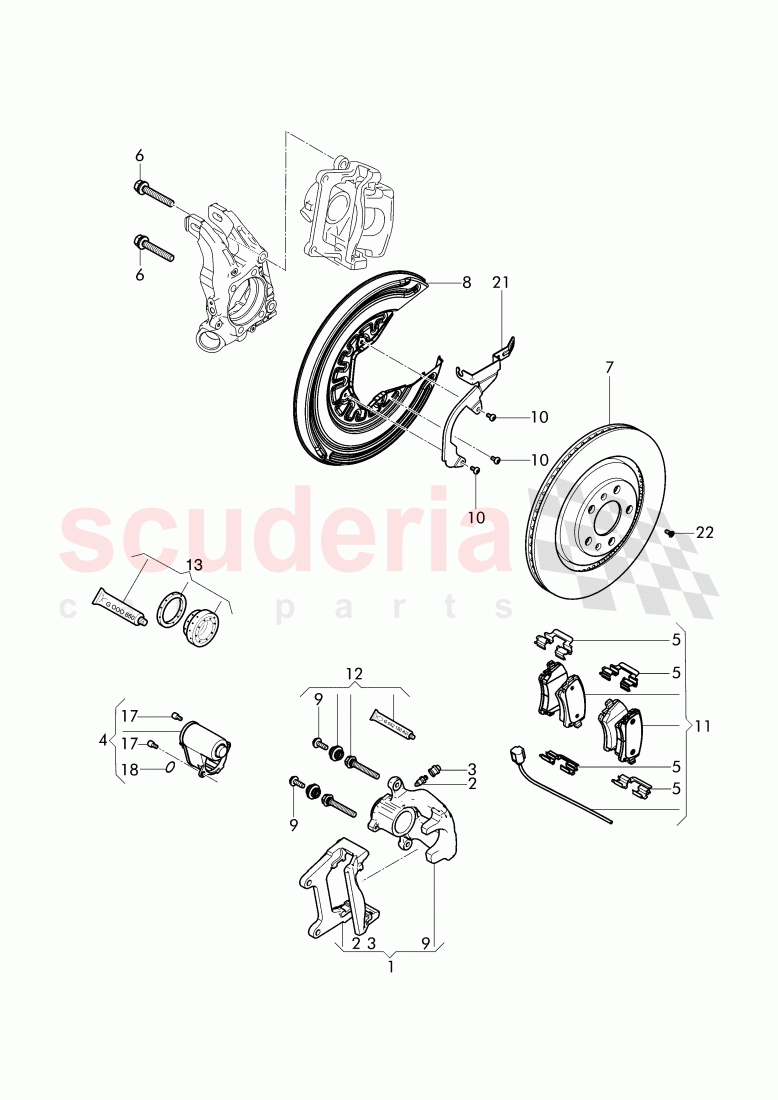 brake disc, splash shield for brake disc, brake caliper, D - MJ 2015>> of Bentley Bentley Continental GTC (2011+)