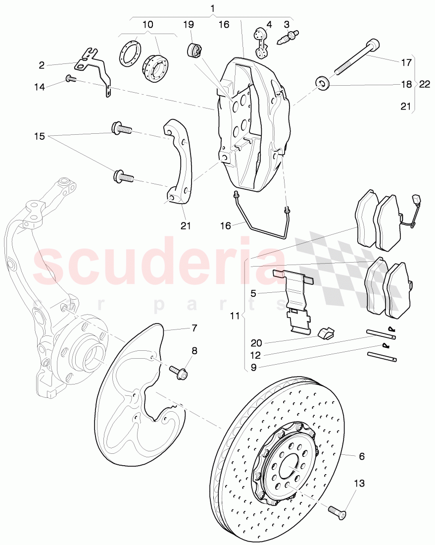 brake caliper, splash shield for brake disc, for vehicles with ceramic, brake disc of Bentley Bentley Continental GTC (2011+)