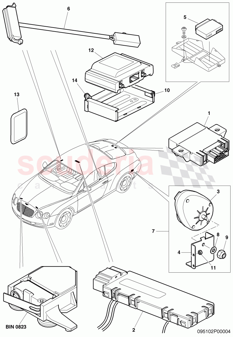 anti-theft system________(ats), F 3W-7-039 946>>, F ZA-A-062 566>> of Bentley Bentley Continental GT (2003-2010)