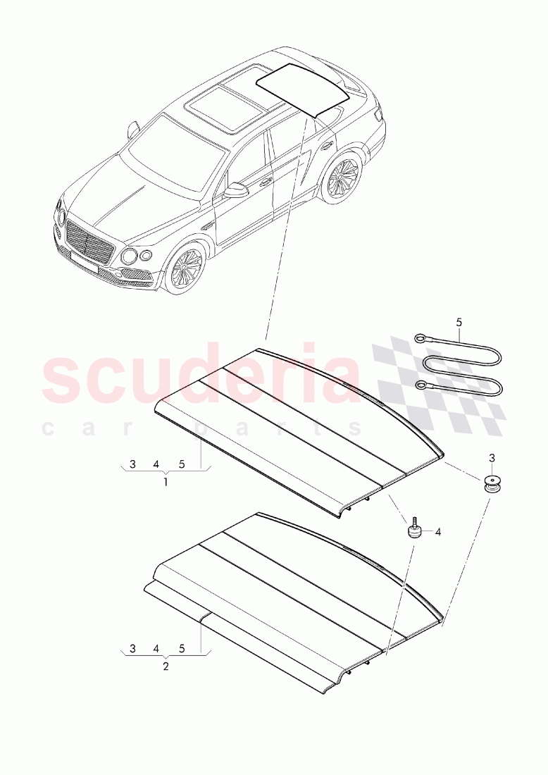 parcel shelf, rear of Bentley Bentley Bentayga (2015+)