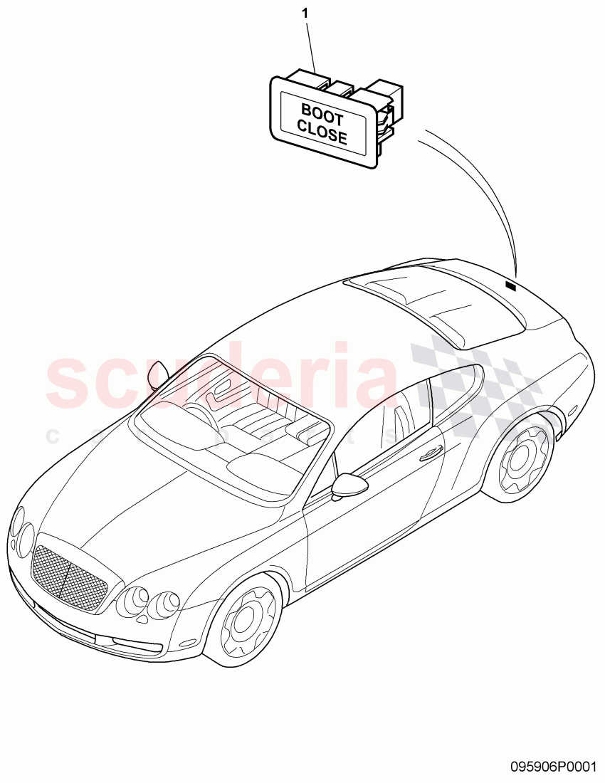 Switch in luggage compartment of Bentley Bentley Continental Supersports (2009-2011)