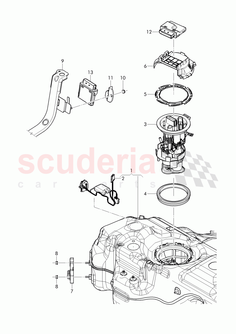 fuel supply module, fuel gauge, sender, Control unit for fuel tank, leak diagnosis, control unit for fuel delivery unit of Bentley Bentley Bentayga (2015+)