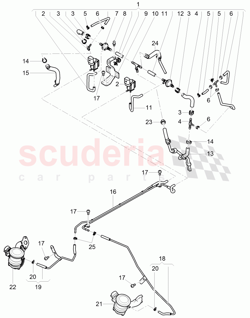 vacuum system, with connection piece for secondary air, D >> - MJ 2005 of Bentley Bentley Continental GT (2003-2010)