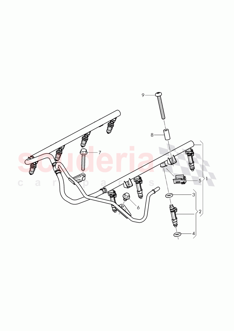 fuel rail, injector, D - MJ 2016>> of Bentley Bentley Mulsanne (2010+)