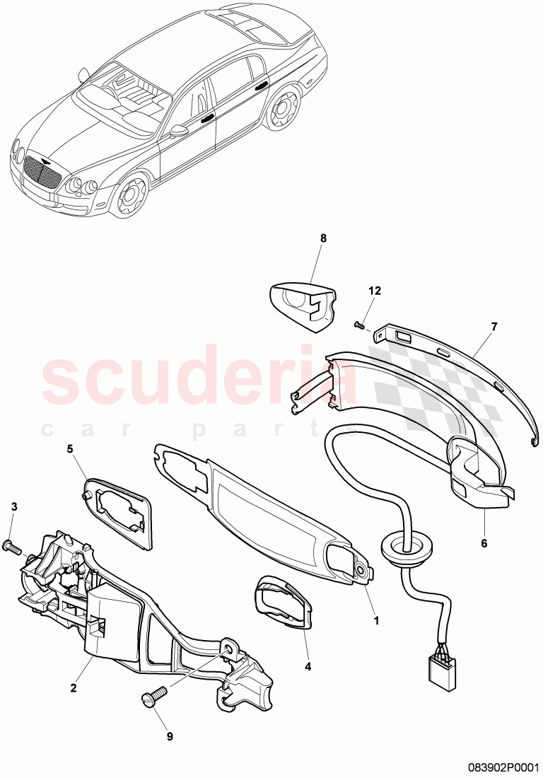 door handle, outer of Bentley Bentley Continental Flying Spur (2006-2012)