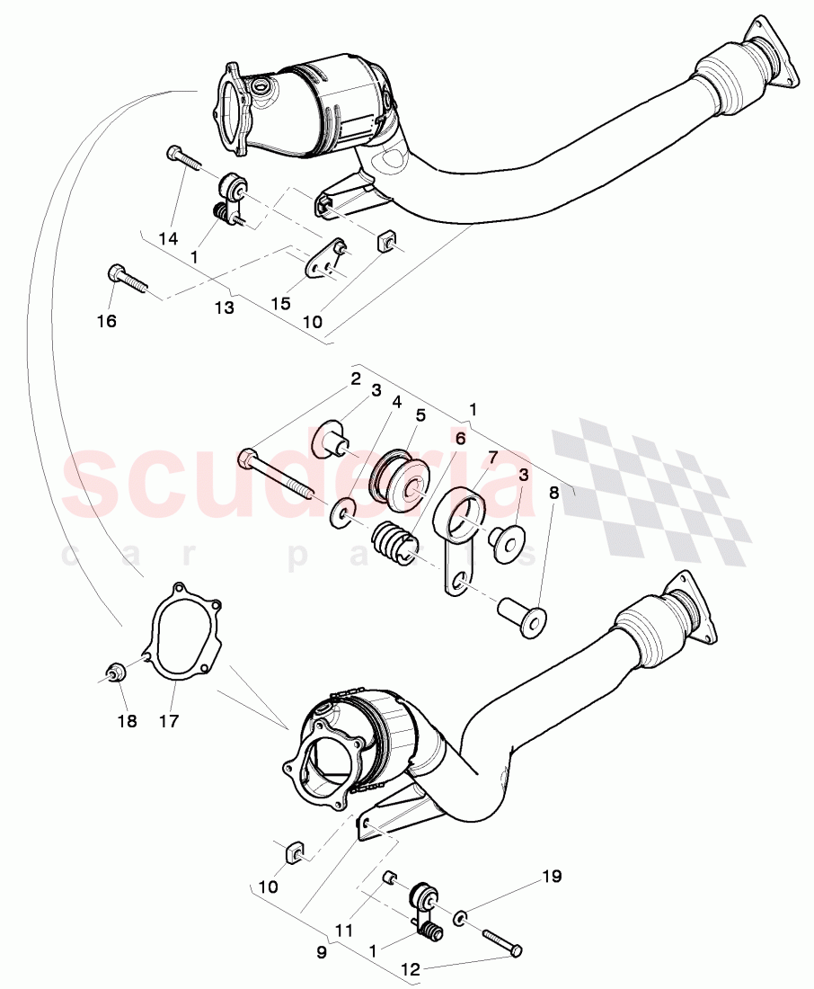 exhaust pipe with catalyst of Bentley Bentley Continental GTC (2011+)