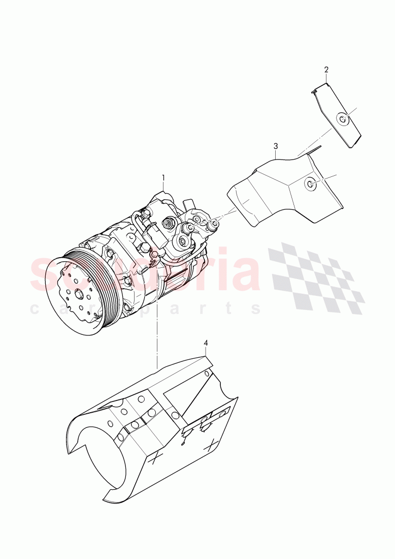 heatshield, for refrigerant compressor, D - MJ 2017>> of Bentley Bentley Continental GT (2011-2018)