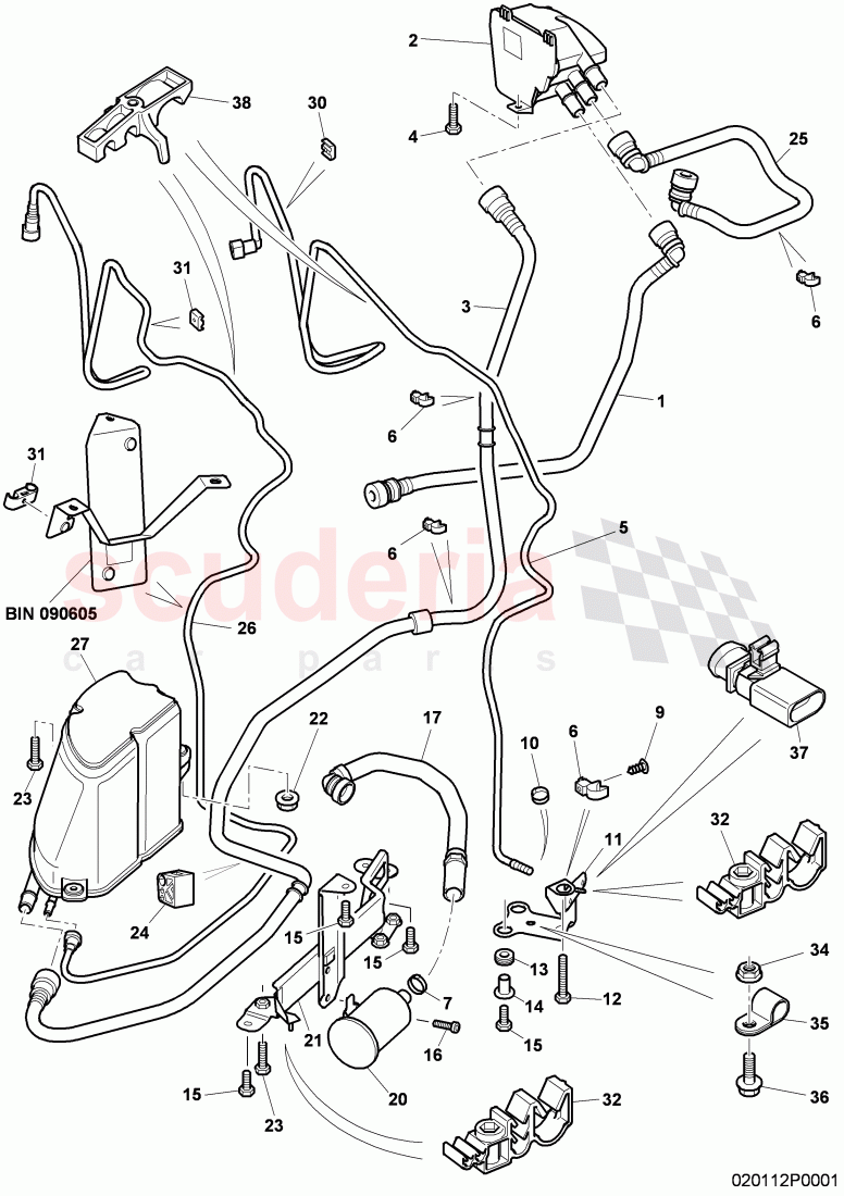 Carbon Canister (NO LDP), ventilation for fuel tank, F 3W-A-063 622>>, F ZA-A-063 622>> of Bentley Bentley Continental GT (2003-2010)