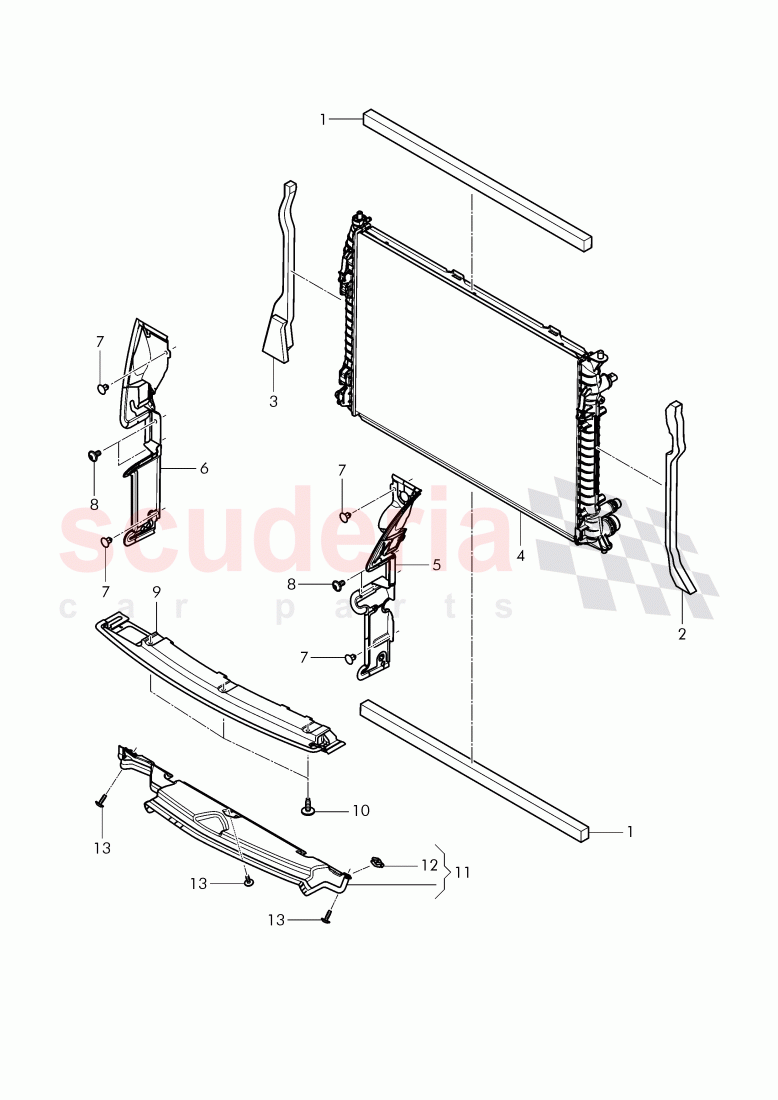 air duct, Coolant radiator, D - MJ 2016>> of Bentley Bentley Continental GT (2011-2018)